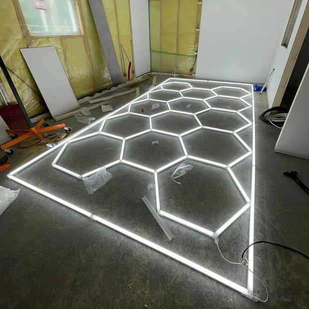 Honeycomb Ceiling Lights Hexagon Garage Light AC85-265V Led Tube for Barbershop Auto Car Body Repair Led Workshop Studio