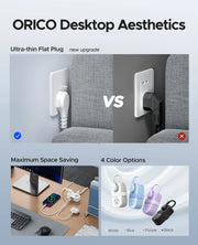 US Plug Electrical Power Strip 4 AC Outlets 2 USB 1 Type C Socket Extension Cord Fast Charging Network Filter for Travel