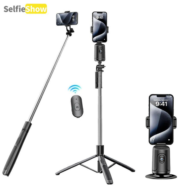 Auto Face Tracking Phone Holder, 360° Rotating AI Smart Face Body Tracking Phone Shooting Holder, No App Required, Gesture Control. Compatible with Iphone and Android. Suitable for Video Content Creators