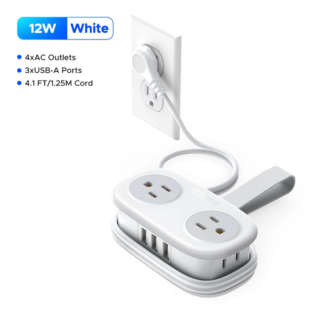 US Plug Electrical Power Strip 4 AC Outlets 2 USB 1 Type C Socket Extension Cord Fast Charging Network Filter for Travel