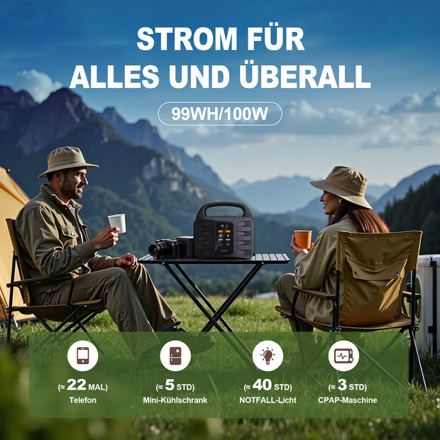Portable Power Station T101, 99Wh 150W Lithium Battery Backup With AC Outputs,Solar Generator For Travel And Camping,Solar Panel Is Not Included